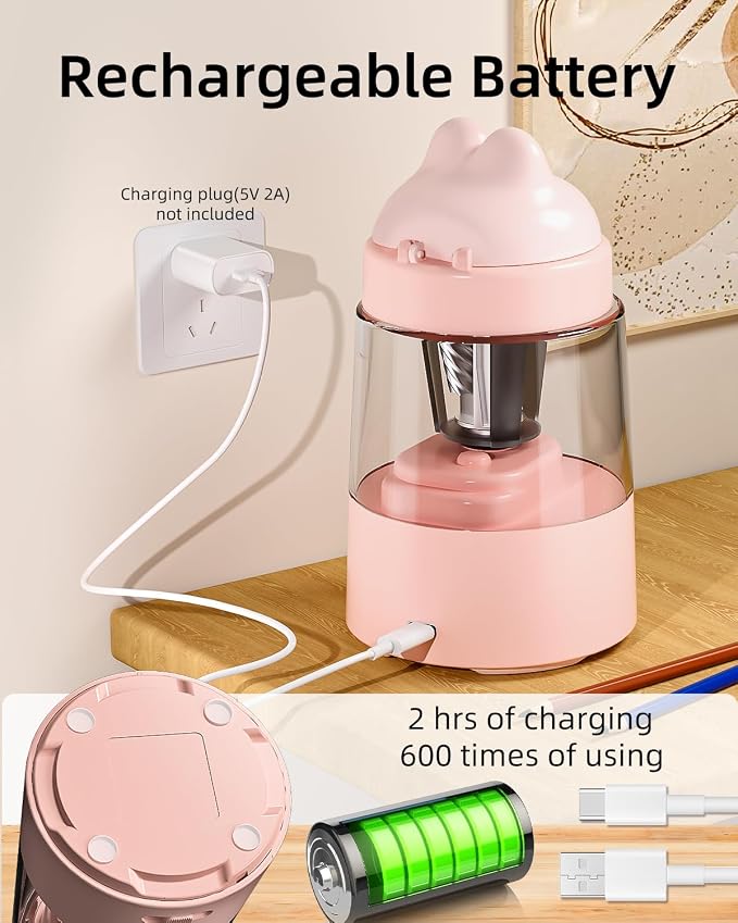 ZMOL Colored Pencil Sharpener for Kids Gift, Rechargeable Electric Pencil - Image 5