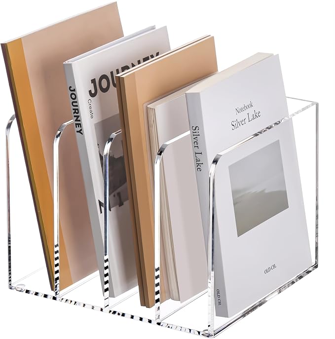 YUXUN Acrylic Magazine Holder, Book Storage-Office/Home/Classroom Organization by AcrylicBusinessCardHold