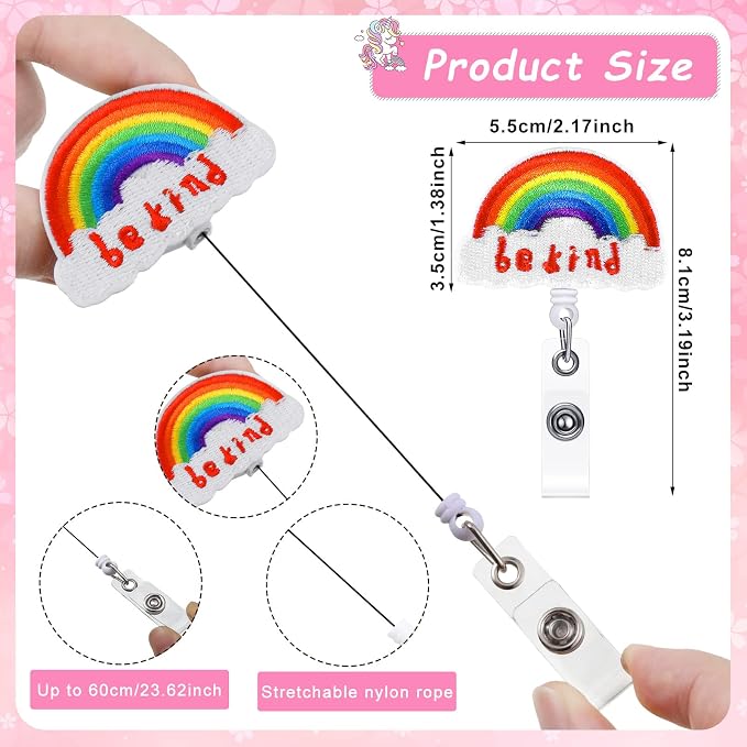 Zonon 8 Pcs Nurse Badge Reels Pediatric Badge Reels Cute Felt Retractable Funny - Image 2