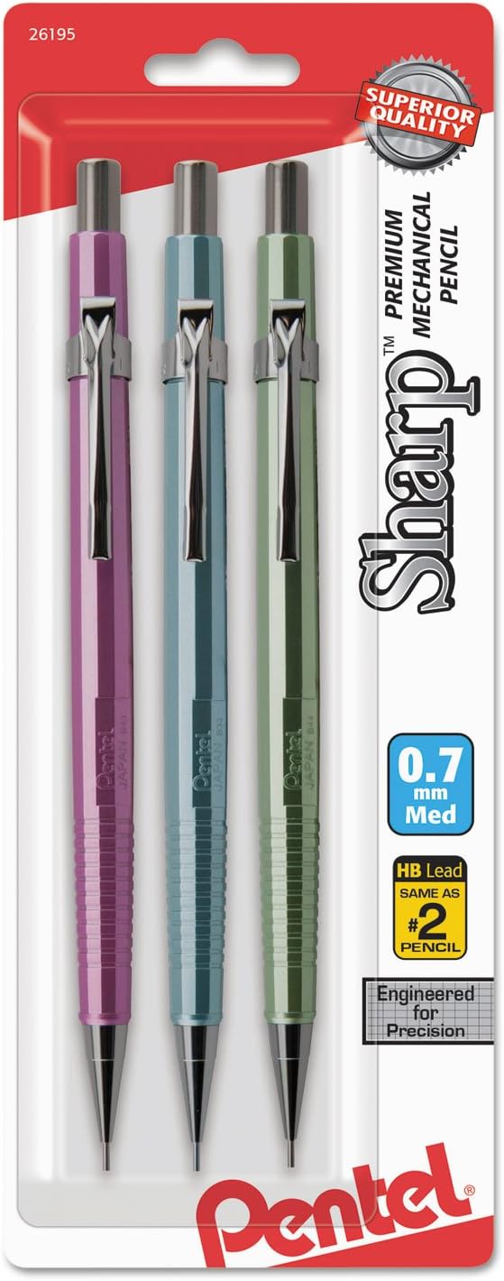 Pentel Sharp Mechanical Pencil, Medium Line, Metallic Barrel by PentelofAmerica