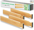 BAMEOS Bamboo Expandable Drawer Dividers – Fits 16.6"–22" Drawers, Bathroom by BAMEOS