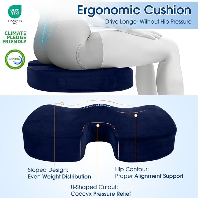 CloudBliss Lumbar Support Pillow & Seat Cushion Set - Image 6