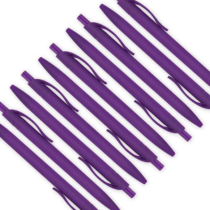 deegtran Pens Bulk, 100 Pack No Bleed Purple Barrel Click Pens, Wholesale - Image 4