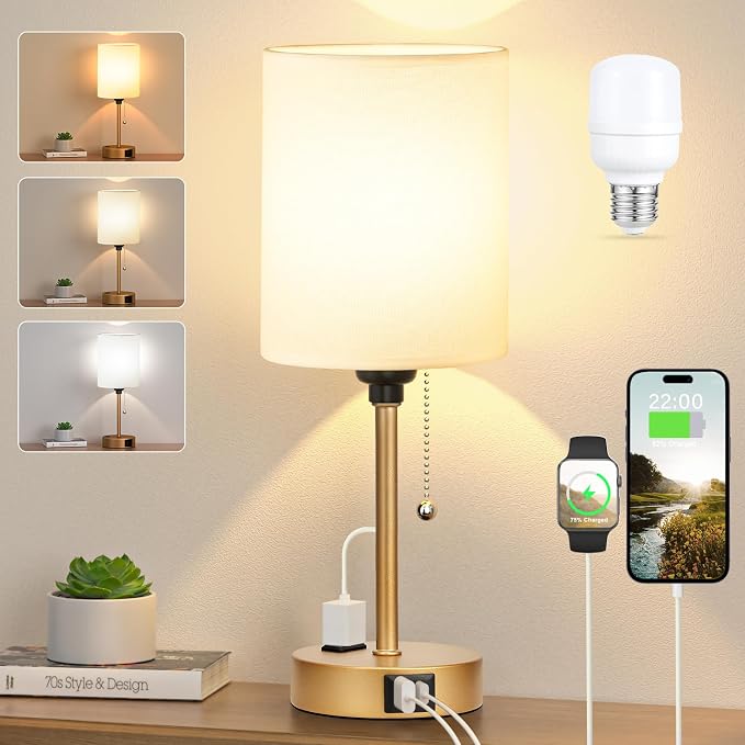 Dicoool Small Bedside Lamps 3 Color Modes by DicooolDirect