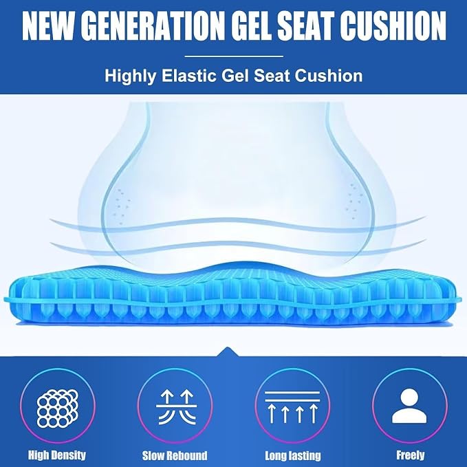 20" Gel Seat Cushion for Long Sitting – Office Chair Cushion – Wheelchair - Image 3