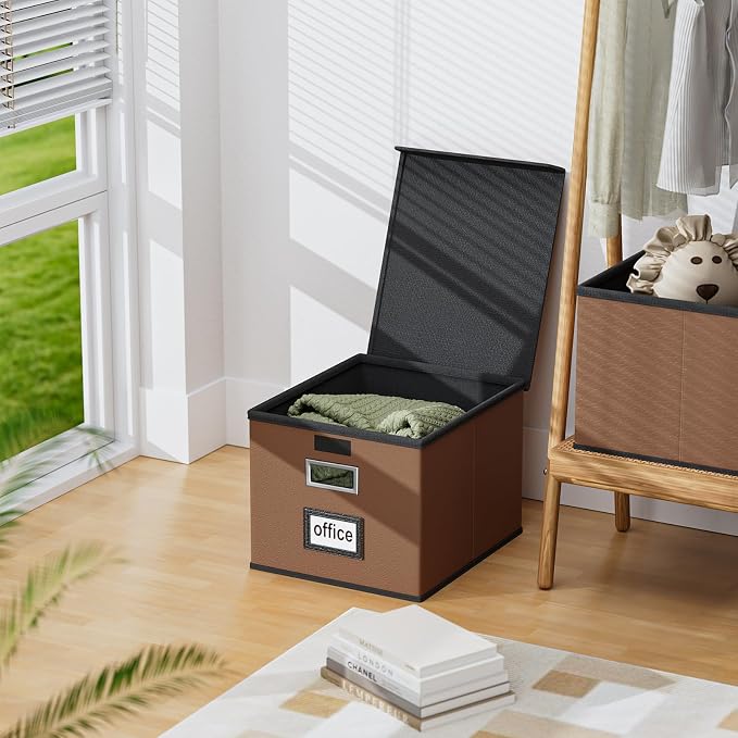 Faux Leather File Organizer Box - Image 5