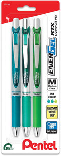 Pentel EnerGel RTX Retractable Liquid Gel Pen, Chill Hue, and Lime Green Ink by PentelofAmerica