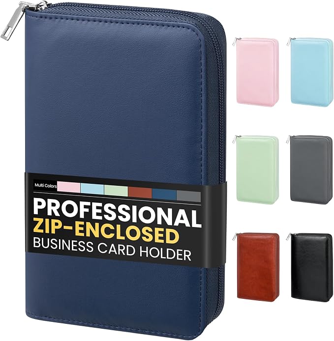 Sooez Zip-Enclosed Business Card Holder Organizer, Professional Credit Card by Sooez