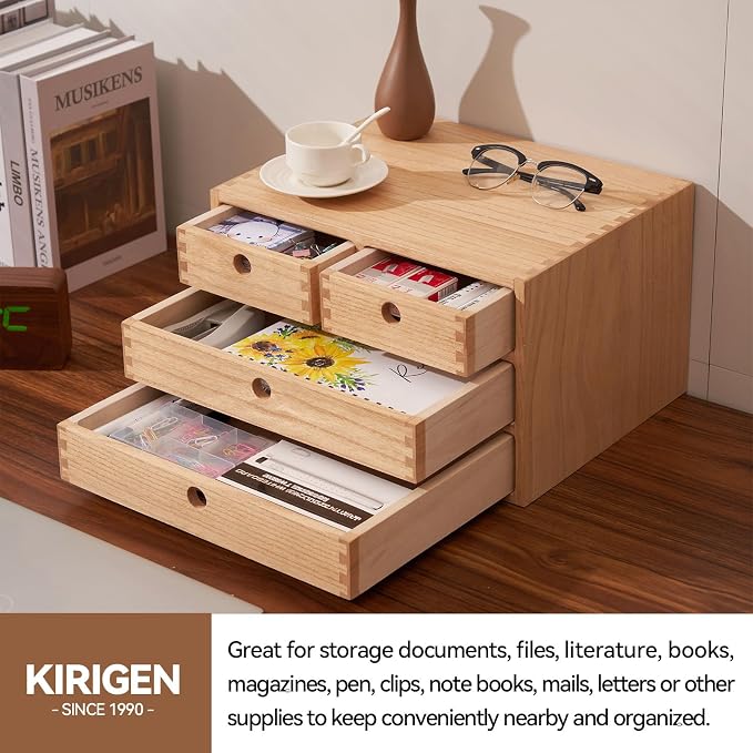 KIRIGEN Wood Desktop Storage Cabinet - Image 5