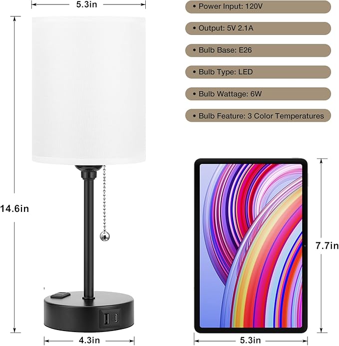 Small Bedside Table lamp for Bedroom - Image 3