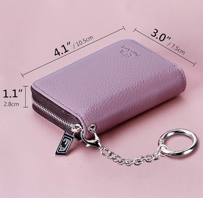 FurArt Zipper Wallet Women, RFID Blocking Credit Card Wallet, Business Card - Image 4