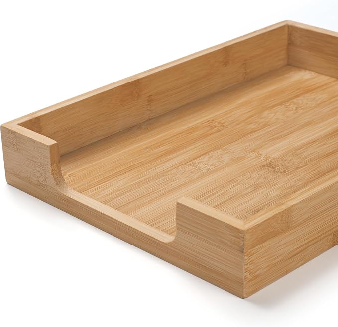 Bamboo Letter Tray, Wood Desk Tray, Wooden Desk Organizer, A4 Paper, Magazine - Image 2