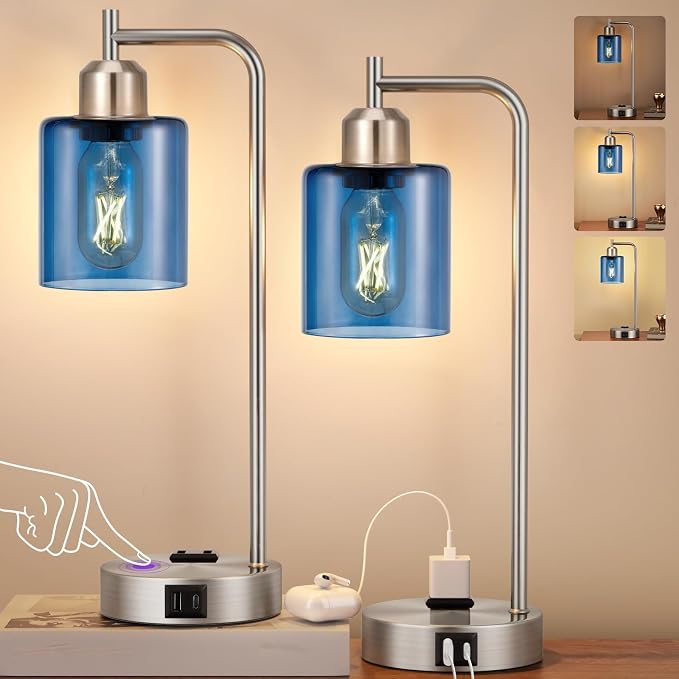 Innqoo Industrial Blue Table Lamps - Image 2