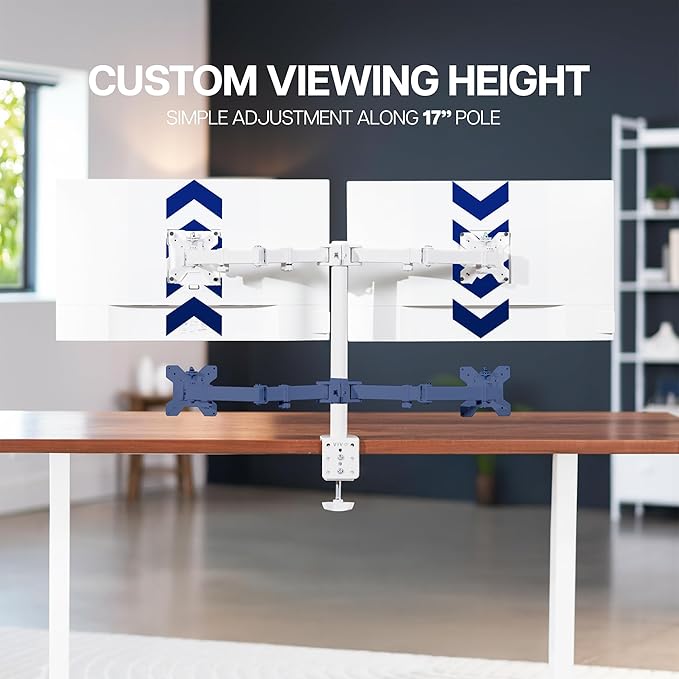VIVO Dual Monitor Desk Mount for 13 to 30 inch Screens, STAND-V002W | White - Image 5