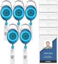 5 Pack Id Badge Holder With Clip, Transparent Light Blue Badge Reels with Id by WillWell