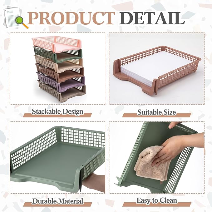 Geetery Set of 12 Turn in Trays Classroom Plastic Trays - Image 3