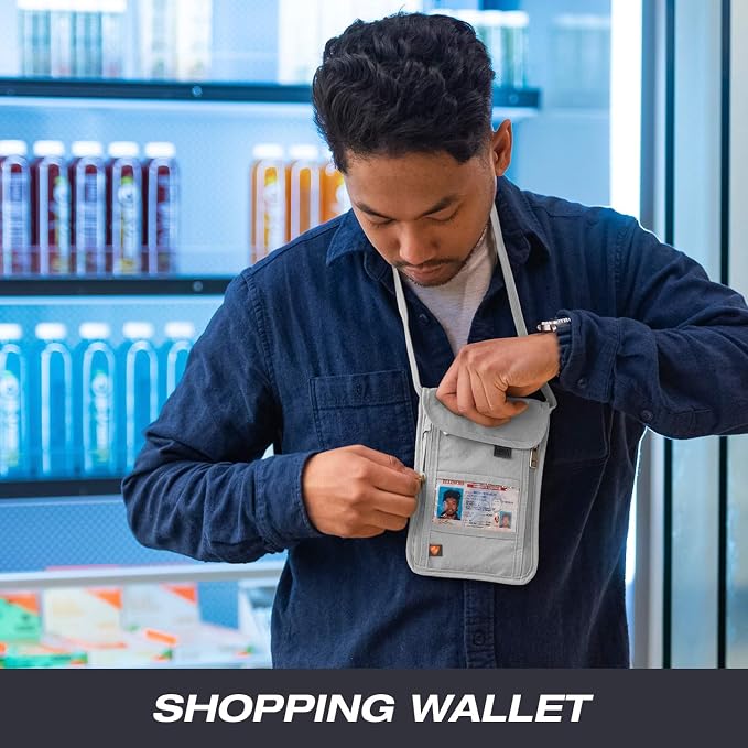 Lewis N. Clark RFID Blocking Stash Neck Wallet, Travel Pouch + Passport Holder - Image 6