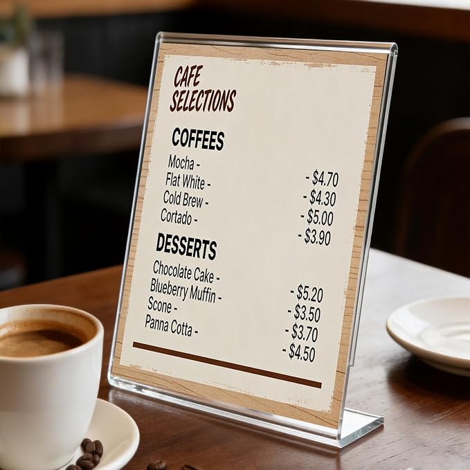 3 Pack Acrylic Sign Stand Holders, 8.5 x 11 Clear Plastic Table Paper Display - Image 2