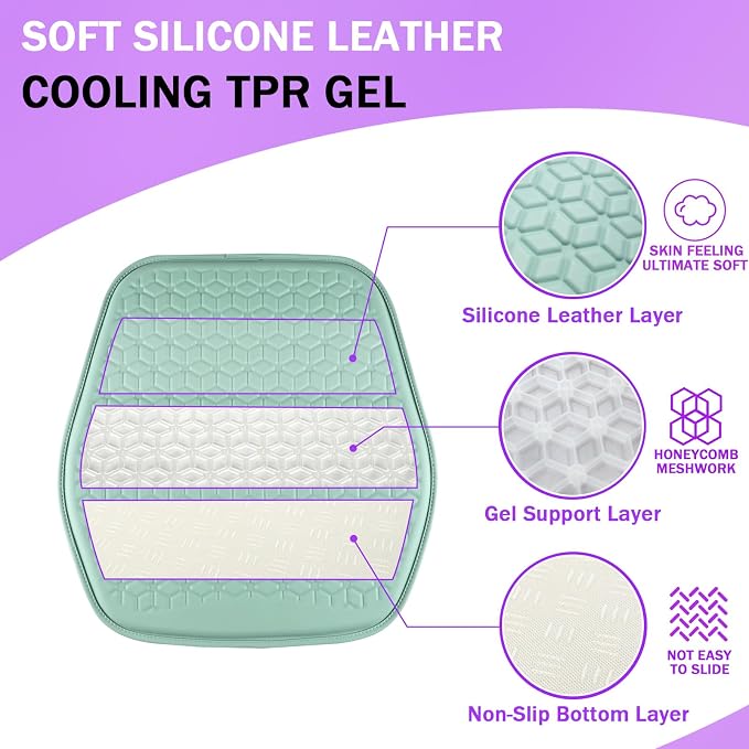 Thin Gel Seat Cushion for Car Seat, Office Chair, Wheelchair, Golf Cart - Image 3