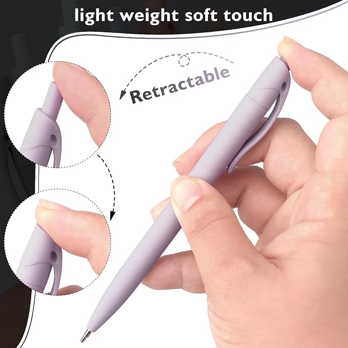 Bribobo 8-Pack Retractable Ballpoint Pens, Smooth Writing, Comfortable Grip - Image 3