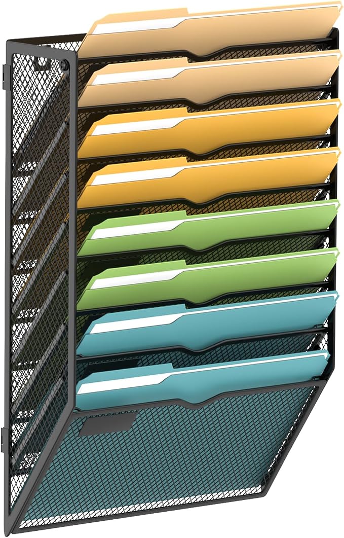 SUPEASY 8 Tier Wall File Organizer, Hanging Wall Mounted Mail Organizer by SUPEASY