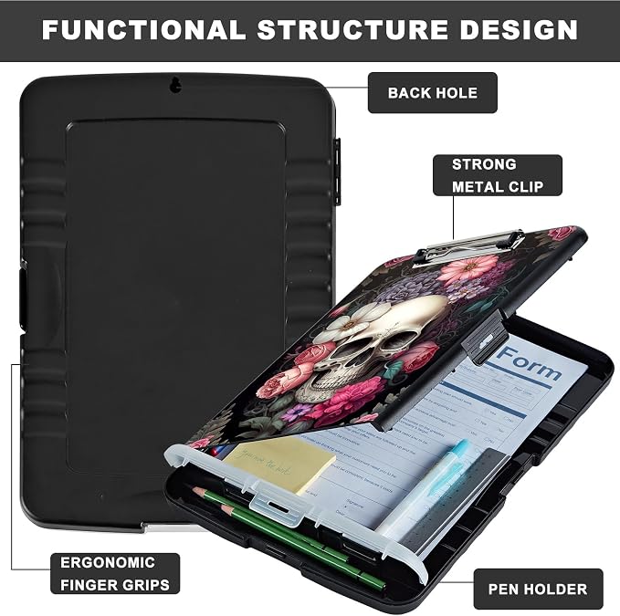 Clipboard with Storage, Heavy Duty Plastic Storage Clipboard with Low Profile - Image 6