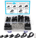 TWTADE 306PCS Black Cable Clamps Nylon Plastic R-Type 6 Sizes 3/16'' 1/4'' by TWTADE