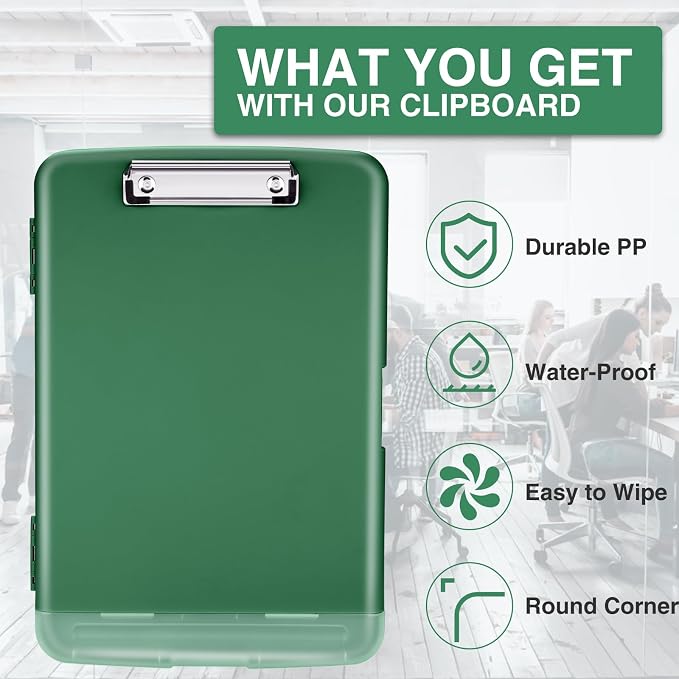 Sooez Clipboard with Storage, Clip Board 8.5 x 11 with Pen Holder, Plastic - Image 4