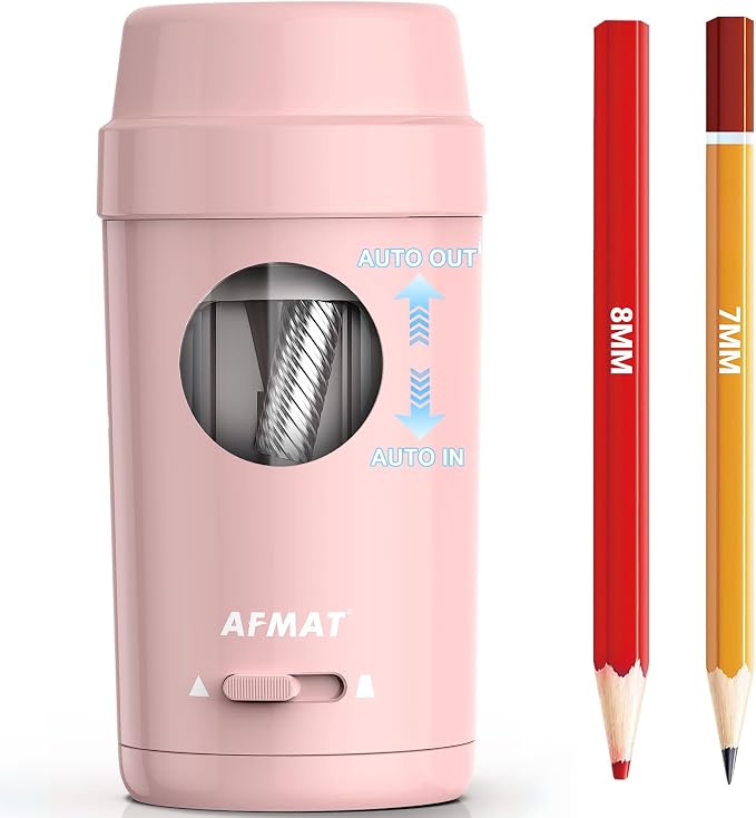 AFMAT Electric Pencil Sharpener, Auto in & Out, Fully Automatic Pencil Sharpener by AFMAT