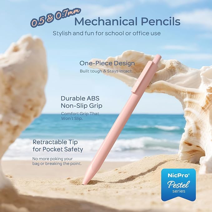 Nicpro Cute Mechanical Pencils Set, Erasers & Refills, Aesthetic School Supplies - Image 2