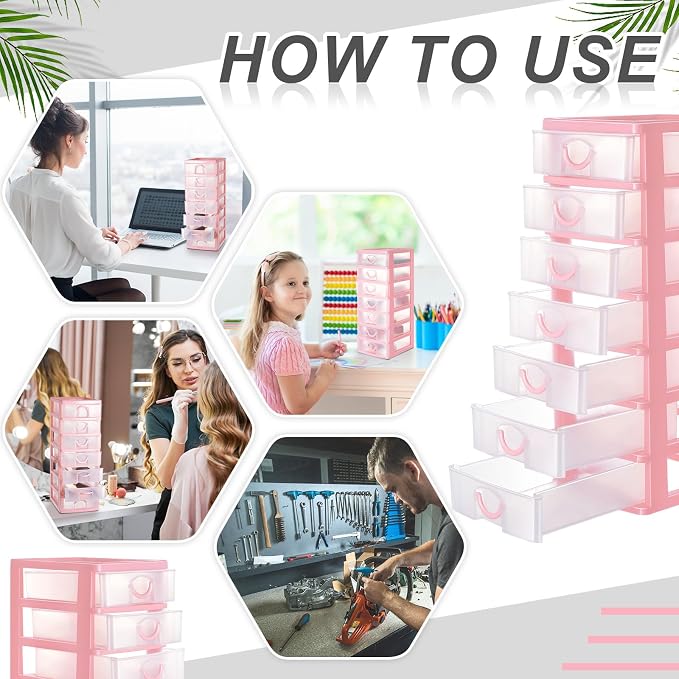 Thyle 2 Pcs Plastic Drawers Organizer Mini Organizer Stackable Plastic Clear - Image 5