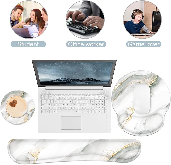 Ergonomic Mouse Pad with Wrist Rest and Keyboard Wrist Rest, Mousepad and Wrist - Image 8