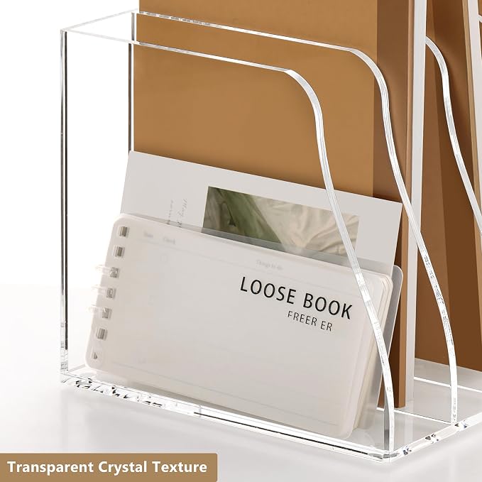 SANRUI Acrylic Magazine File Holder Desk Organizer, Folder Rack Binder - Image 6