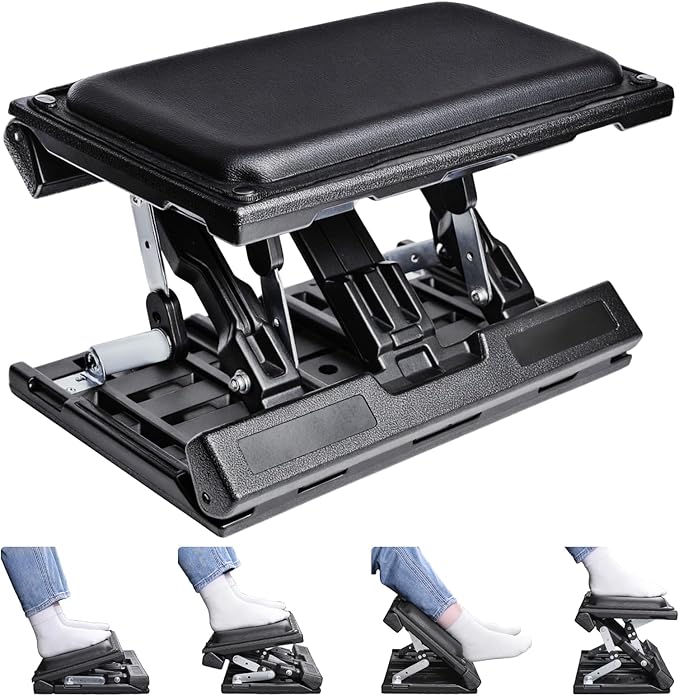 Scalebeard Foot Rest for Under Desk at Work, Height Adjustable Infinite Angle by Scalebeard