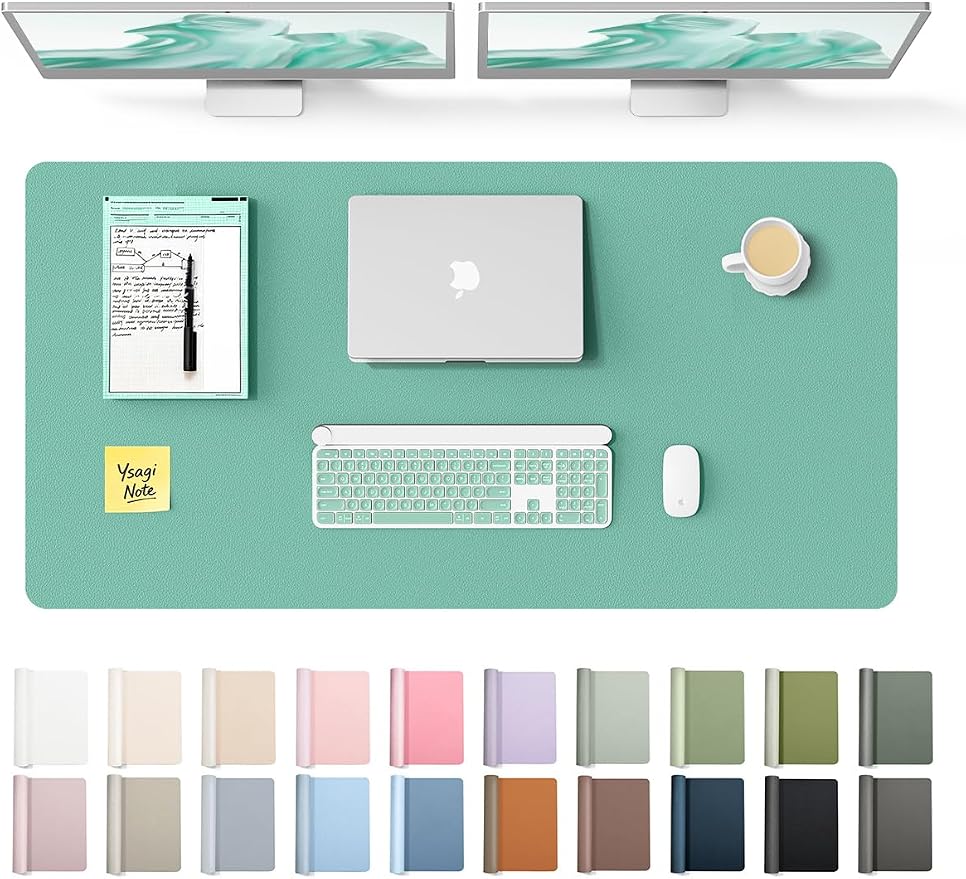 YSAGi Leather Desk Protector, Office Mat, Large Mouse Mat, Non-Slip PU Leather by YSAGi