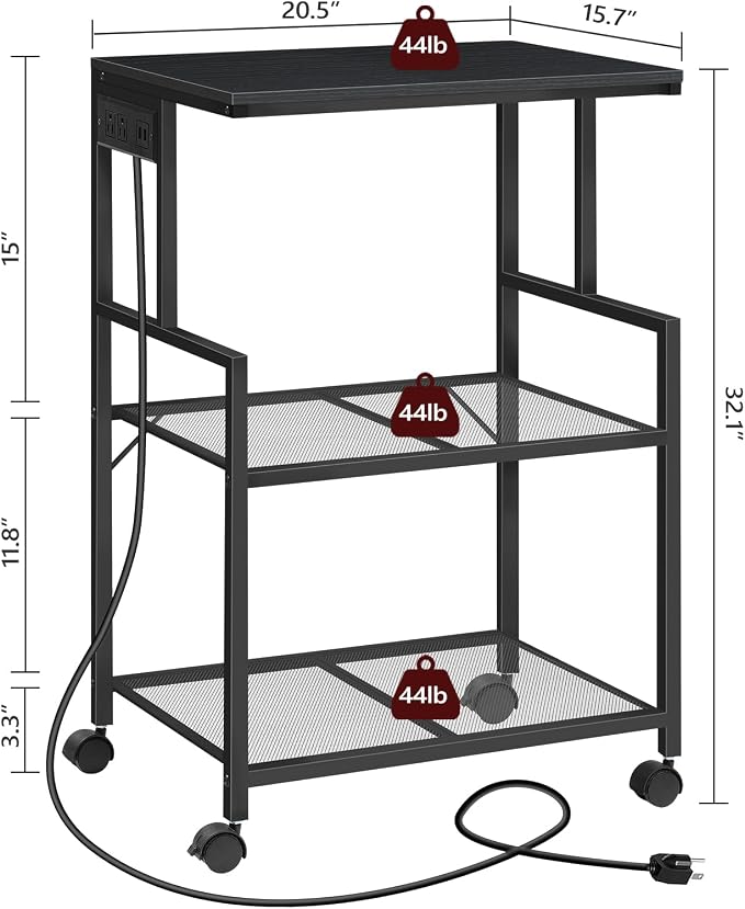 MAHANCRIS Mobile Printer Stand, 3-Tier Industrial Printer Cart - Image 4