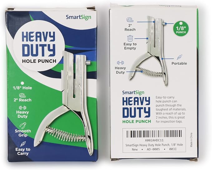 SmartSign Single Hole Heavy Duty Hand Held Hole Punch - Image 3