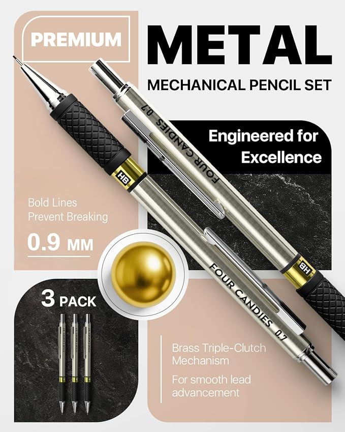 3PCS Metal Mechanical Pencil Set - Image 2