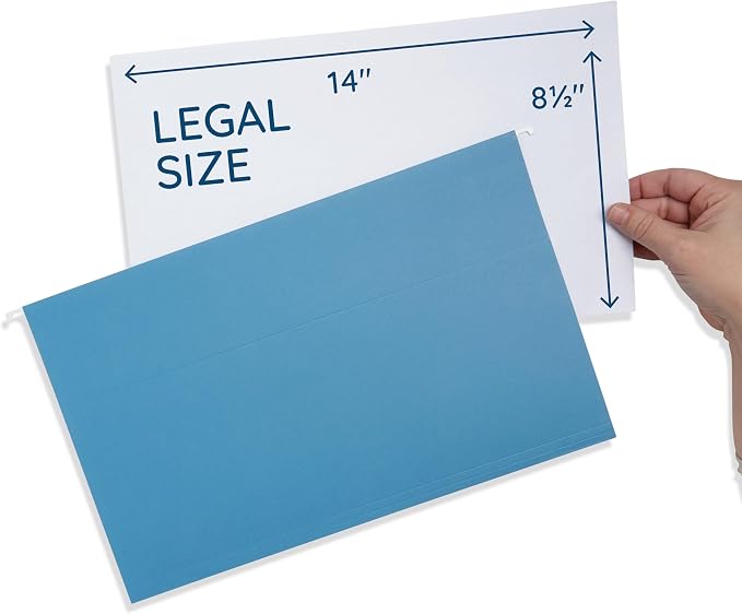 25 Blue Summit Supplies Legal Size Hanging File Folders - Image 2