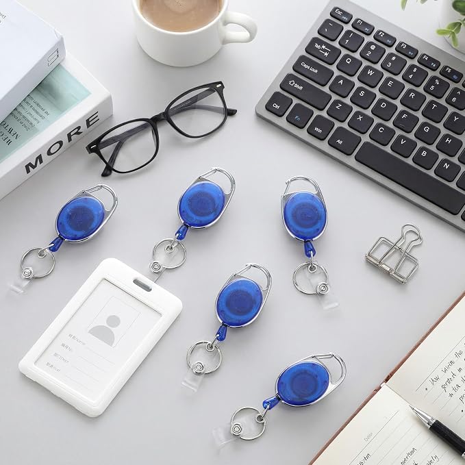 Laumoi 150 Packs Retractable ID Badge Holder Name ID Badge Reel Clips Keychain - Image 5