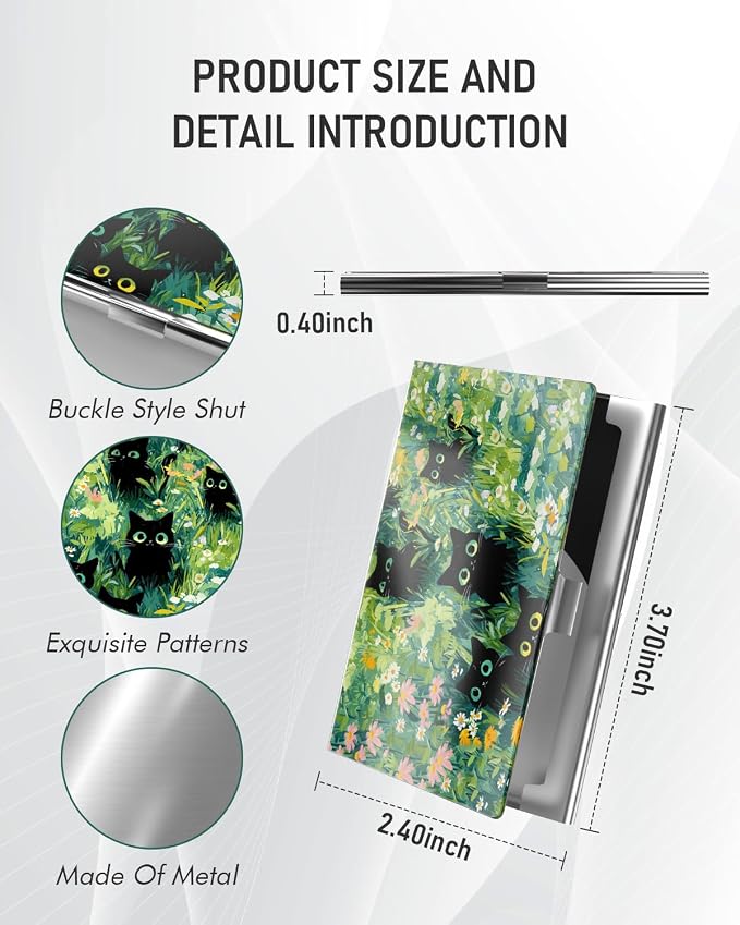 Business Card Metal Slim Organizer, Professional Stainless Steel Square Pocket - Image 3