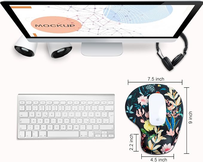 JIKIOU Mouse Pad, 2 Pack Ergonomic Mouse Pads - Image 2