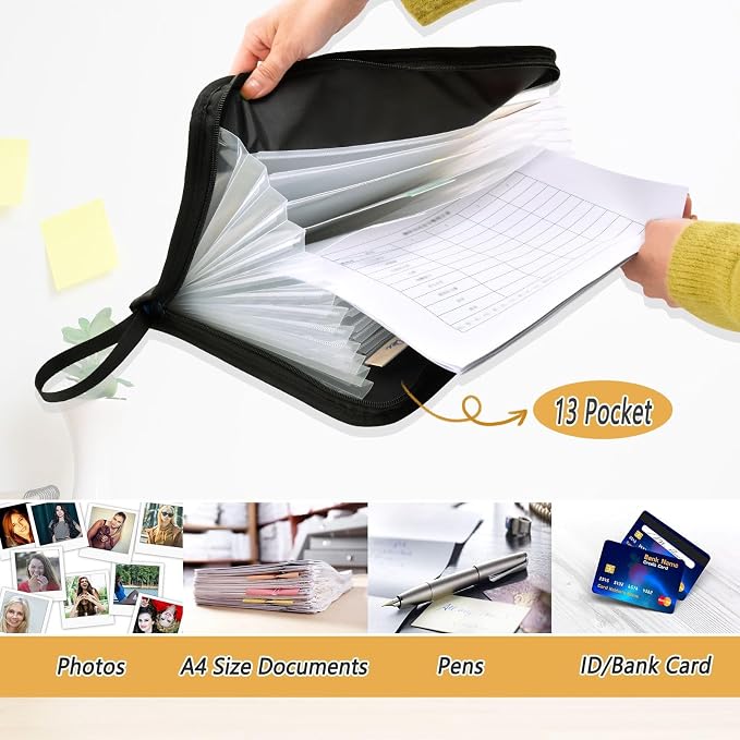 Blue Lighting Tiger Accordion File Organizer Expanding Document Folder - Image 5