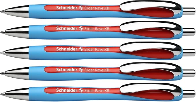 Schneider Slider Rave XB Ballpoint Pen, Refillable + Retractable, 1.4 mm by Schneider