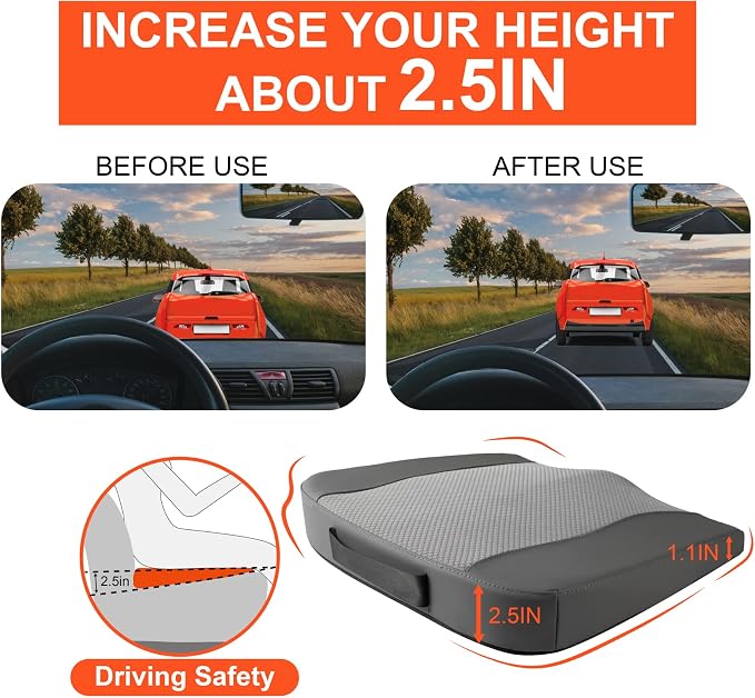 Lofty Aim Car Seat Cushion, Comfort Memory Foam Car Cushions - Image 4
