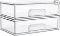 Vtopmart 12.1''W Clear Stackable Storage Drawers, 2 Pack Acrylic Plastic by Vtopmart