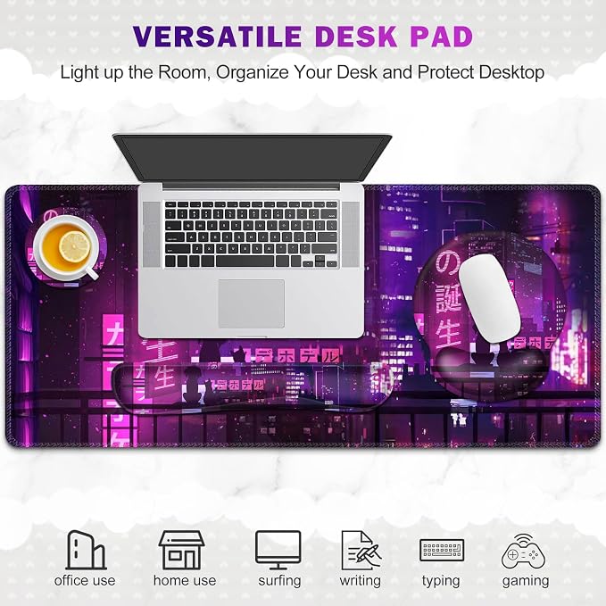 Gaming Mouse Pad, Large Desk Mat, Cute Desk Pad, 4in1 XXL Mousepad + Keyboard - Image 8