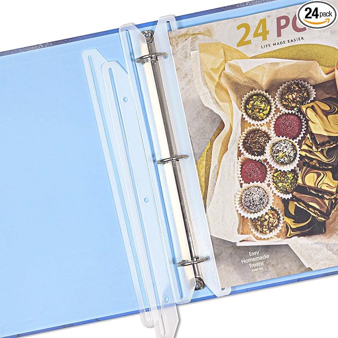 tutata 24Pcs 3 Hole Punched Magazine Holders, Magazine Organizer, 3 Ring Binder by TUTATA