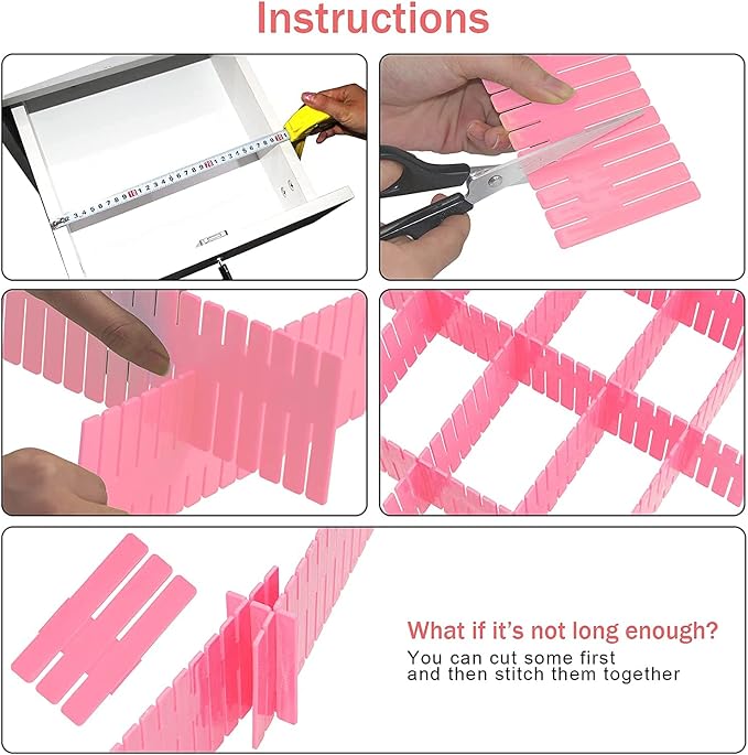 40Pcs Drawer Dividers, Adjustable Drawer Organizer - Image 3