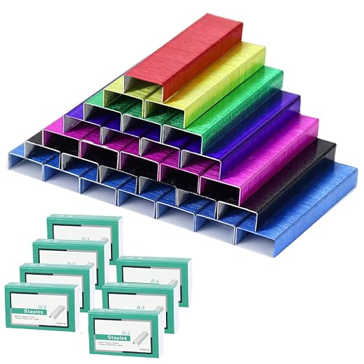 Multibey 7 Pack Colorful Standard Staples Bulk Refill by MultiBey